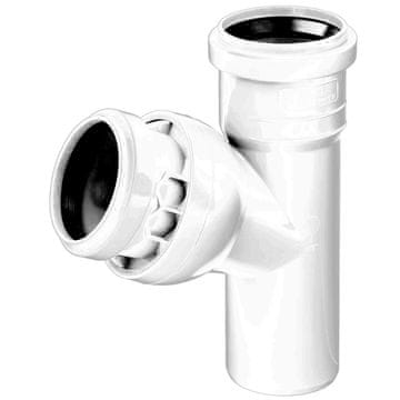 shumee Beli kanalizacijski T-kos 50 mm, krogla za nastavitev kota