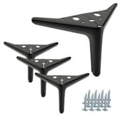 BB 4x Elegant Anchor noga za pohištvo, mat črna, višina 12 cm