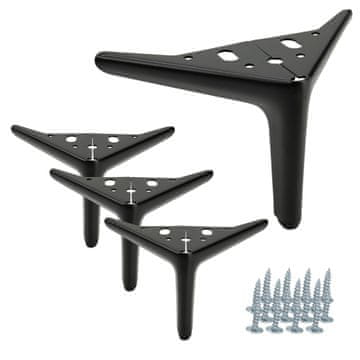 BB 4x Elegant Anchor noga za pohištvo, mat črna, višina 12 cm