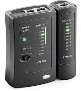 shumee Črni LAN tester omrežnega kabla z LED-diodo RJ45 RJ11RJ12