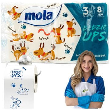 shumee Toaletni papir Mola Will UPS, 3w celuloza 8 kosov nov ean