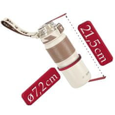 shumee Termo vrček s slamico, neprepusten, nedrseč, 500 ml - bež