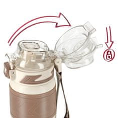 shumee Termo vrček s slamico, neprepusten, nedrseč, 500 ml - bež