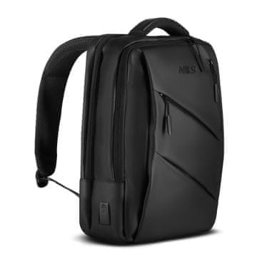 NILS Nahrbtnik za prenosnik NC4502 z USB-jem, črne barve
