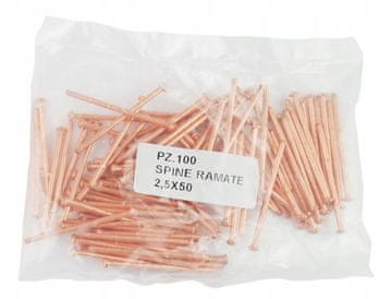 shumee 2,5 mm bakrene zakovice, 100 kosov, za točkovno varjenje