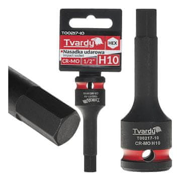 Tvardy Šesterokotni udarni nastavek HEX 1/2" H10 CR-MO (10/100)
