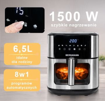 shumee Bergmann YO cvrtnik brez maščobe 1 komora 6,5 l 1500 W N