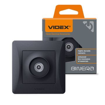 VIDEX Videx Binera TV vtičnica za eno anteno, črna in grafitna