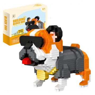 shumee Gradbeni bloki za psa buldoga 986 El 3D model za gradnjo