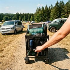 NILS CAMP NC2607 XXL potovalni voziček črno-oranžen 160L