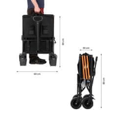 NILS CAMP NC2607 XXL potovalni voziček črno-oranžen 160L