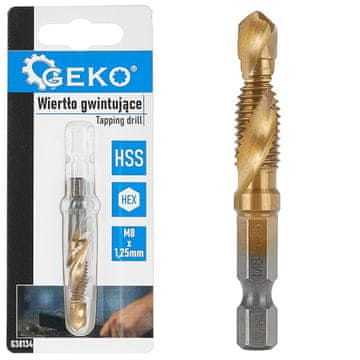GEKO HSS M8 x 1,25 mm šesterokotni sveder za navoje (50/250)