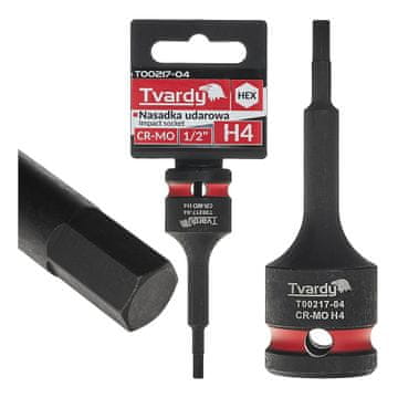 Tvardy Šesterokotni udarni nastavek HEX 1/2" H4 CR-MO (10/100)