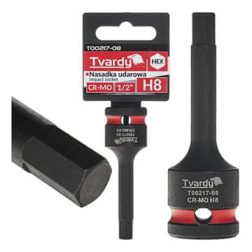Tvardy Šesterokotni udarni nastavek HEX 1/2" H8 CR-MO (10/100)