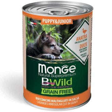 Monge Monge BWild Puppy & Junior raca z bučo in bučkami 400 g