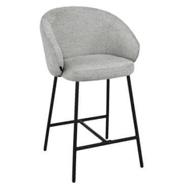 shumee Oblazinjen barski stol, blago v otilo sivi barvi, 65 cm