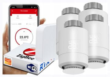 RTX 4x RTX termostatska glava + Tuya SET Zigbee WiFi prehod