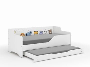 Wooden Toys Lilu otroška postelja 160x80 mini ZOO s funkcijo spanja
