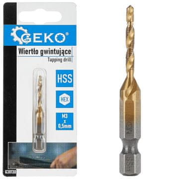 GEKO HSS M3 x 0,5 mm šesterokotni sveder za navoje (50/250)
