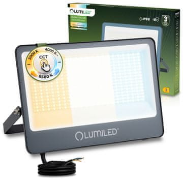 LUMILED LED reflektor trinox 200W 22000lm CCT IP66 siv