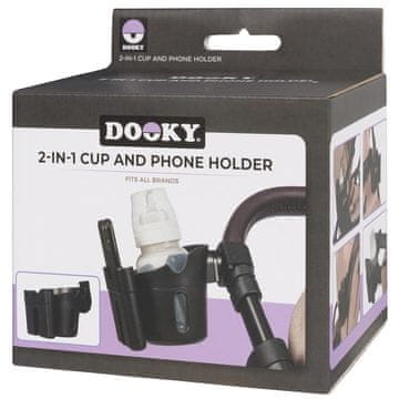 Dooky Držalo za skodelico in telefon 2 v 1 za voziček, Dooky