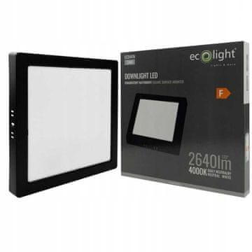 shumee LED stropna svetilka N/T kvadratna 24W 4000K črna DL-1