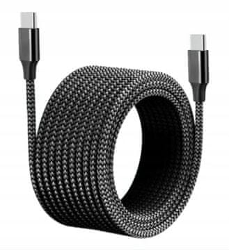 shumee Črn kabel USB-C / USB-C 8M (8 metrov) USB C - USB-C 6A