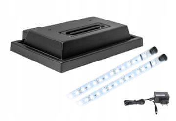 shumee Pokrov za akvarij 40x25 črn + bela LED osvetlitev 5630