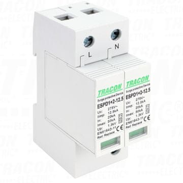 Tracon Electric Odvodnik prenapetosti T1+T2, AC, zamenljivi vložki 2P