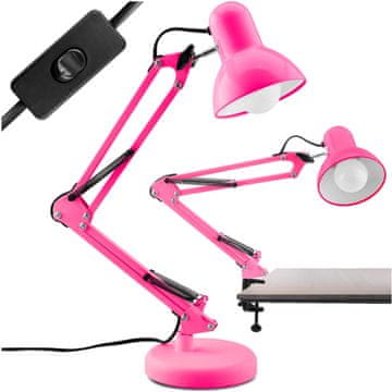LUMILED Namizna svetilka za risanje E27 TOBI roza + namizno grlo