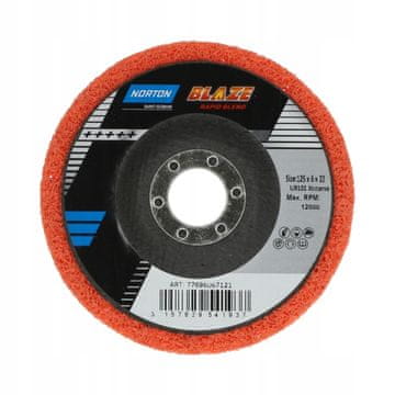 Norton RAPID BLEND BLAZE brusilni disk iz netkanega materiala 125 mm