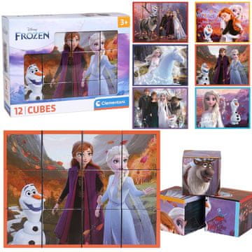 Disney DISNEY Ledeno kraljestvo Plastične vrtljive kocke, šeststranske kocke ZA DEKLICE - 12 kock Clementoni