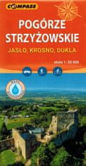 Compass Strzyżowskie Foothills. Jasło, Krosno, Dukla. Laminirana turistična karta. Izdaja 2025. Kompas