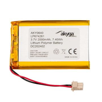shumee Li-Po baterija LP674261 Akyga AKY0640 3,7 V / 2000 mAh PCM Molex 2-pinski 50 mm konektor