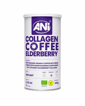 ani COPY Collagen Coffee Elderberry BIO – instant kava z okusom bezga, 100 g