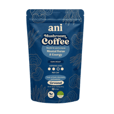 ani Mushroom Coffee Bister um in energija – mleta kava z Lion's Mane, kordicepsom in čago, 200 g