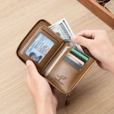 HOME & MARKER® Moška RFID denarnica z zadrgo iz PU usnja s 13 predali za kartice | ZIPPWAL Khaki