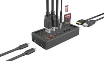 slomart ICY BOX IB-DK4072M-CU31 USB-C Docking Station 10 Gbit/s, črna