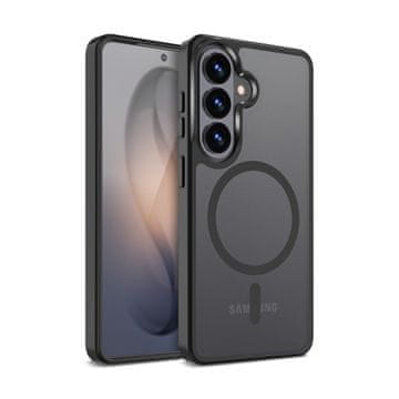 ETUI CRONG Hybrid Matte Magnetic ovitek za Samsung Galaxy S26, črn