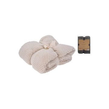 HOMESTYLING Odeja KO-HZ1011940 Blanket fleece 130 x 170 cm PREMIUM cream