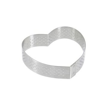 de Buyer Okvir za torto 3099.50, perforated frame, heart shape, diameter 8 cm, height 2 cm, stainless steel