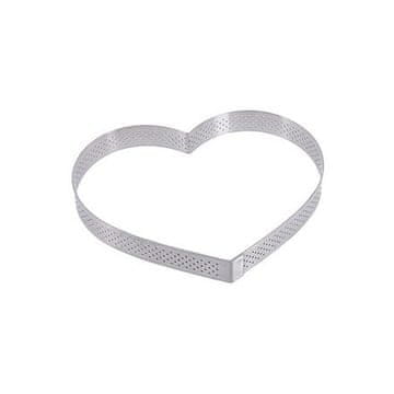 de Buyer Okvir za torto 3099.52, perforiran okvir, oblika srca, premer 18 cm, višina 2 cm, nerjaveče jeklo