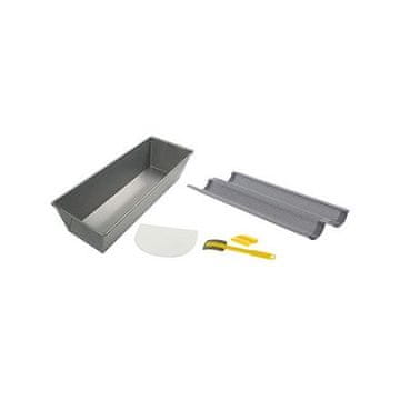 de Buyer Pekač 4713.00, HOMEBREAD box, for bread, tray for 2 baguettes, blade and scraper