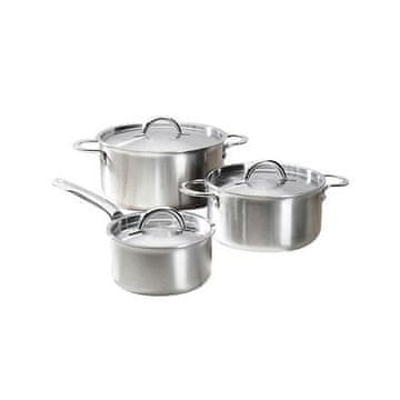 de Buyer Lonec iz nerjavečega jekla 3601.06, ALCHIMY, komplet, 2 lonca s pokrovoma 20/24 cm, 1 kozica s pokrovom 16 cm