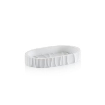 Kela Posodica za milo KL-23760 Merida poliresin bela 15,0x9,0x2,5 cm