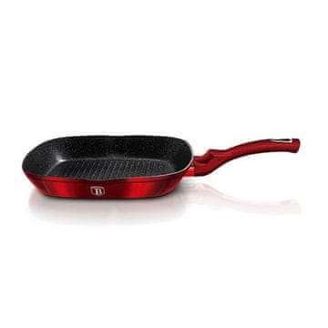 Berlingerhaus Ponev za žar z marmorno površino BH-1271 28 cm bordo kovinska vrvica