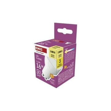 Emos LED žarnica ZQ8EL2 MR16 bela / GU10 / 1,3 W (16 W) / 150 lm / toplo bela