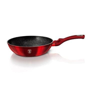 Berlingerhaus WOK ponev z marmorno površino BH-1267 28 cm bordo kovinska vrvica
