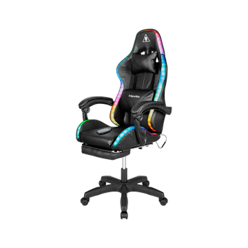 slomart Kruger&Matz GX-150 gaming stol črn, 7-točkovna masaža, LED