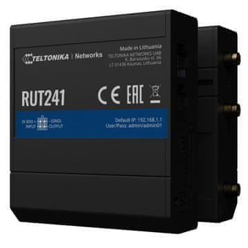 slomart Teltonika RUT241 industrijski 4G LTE WiFi usmerjevalnik, črn